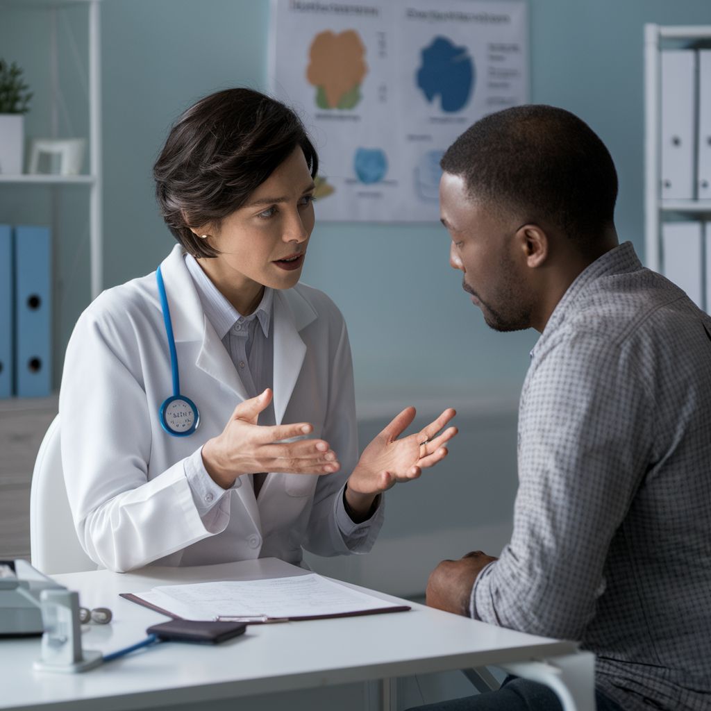 Doctor speaking with patient
